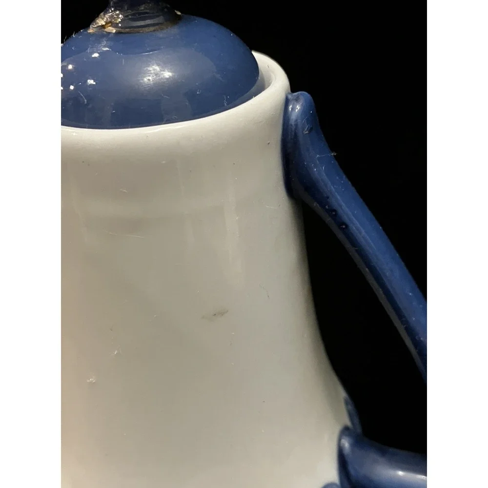 Bombay Vtg Cobalt Blue White Porcelain Arabesque Tea for One Teapot Only 6in